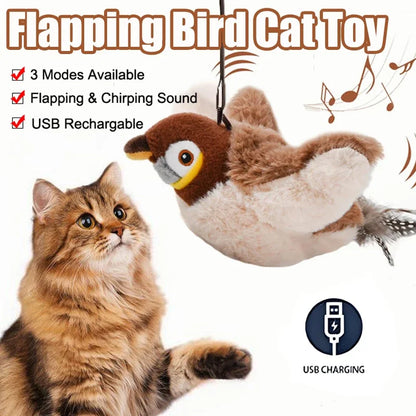 Interactive Cat Toy Flapping Bird with Catnip